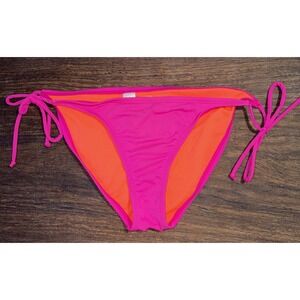 Athleta Side Tie String Bikini Bottoms Women's Size Small Neon Pink